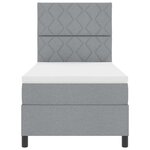 vidaXL Lit à sommier avec matelas gris clair 90x200 cm en tissu