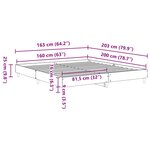 vidaXL Cadre de lit sans matelas chêne marron 160x200 cm