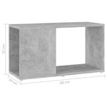 vidaXL Meuble TV Gris béton 60x24x32 cm Bois d'ingénierie