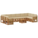 vidaXL Ensemble de canapés d'extérieur avec coussin 8 Pièces Naturel
