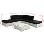 Vidaxl salon de jardin 6 pièces avec coussins béton gris