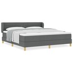 Lit à ressorts vidaXL avec matelas en gris foncé  180x200 cm en tissu