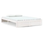 vidaXL Cadre de lit Blanc Bois massif 135x190 cm Double