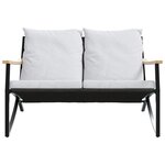 vidaXL Banc de jardin avec coussins 120 cm noir acier