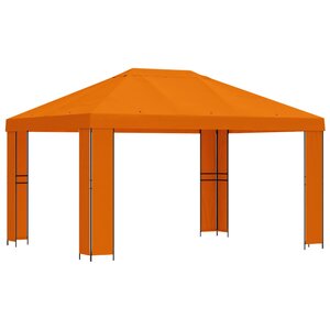 vidaXL Pavillon 4 × 3 m Orange Polyester et Acier 190 gsm