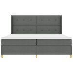Lit à ressorts vidaXL avec matelas - Gris foncé  200x200 cm  Tissu