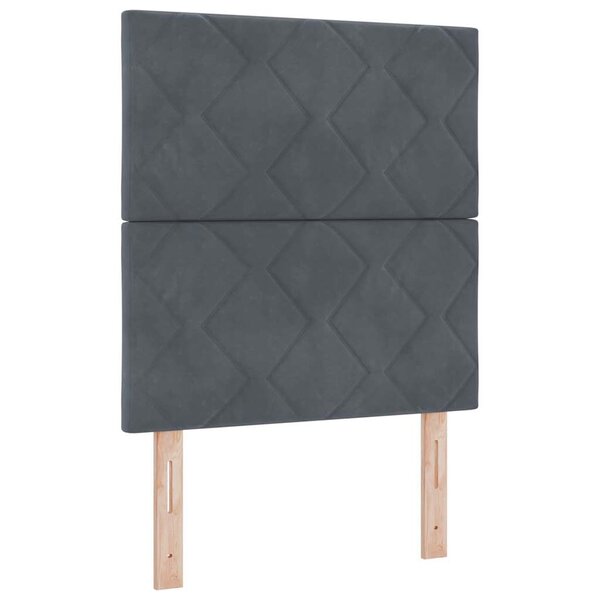 vidaXL Tête de lit Montage mural Géométrique Gris foncé 80 cm Velours