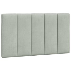 vidaXL Coussin de tête de lit Hanko gris clair 80 cm velours