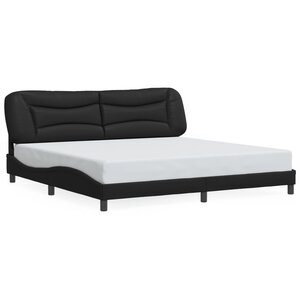 vidaXL Cadre de lit sans matelas Hvar noir 200x200 cm similicuir