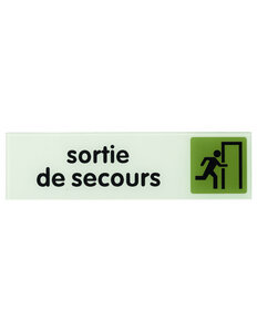 THIRARD - Plaque de signalisation Sortie de secours  plexiglass adhésif  170x45mm - THIRARD