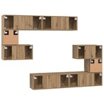 vidaXL Ensemble meuble TV 8 Pièces chêne artisanal 80 x 30 x 30 cm