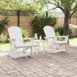 vidaXL Ensemble de salon de jardin 3 Pièces Blanc HDPE