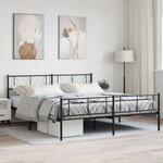 vidaXL Cadre de lit métal avec tête de lit/pied de lit noir 193x203 cm