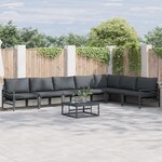 vidaXL Ensemble de canapé de jardin 7 Pièces Anthracite Acier