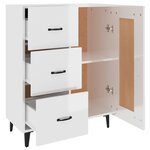vidaXL Buffet Blanc brillant 69 5x34x90 cm Bois d'ingénierie