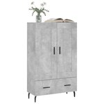 vidaXL Buffet haut gris béton 69 5x31x115 cm bois d'ingénierie
