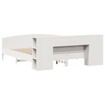 vidaXL Lit bibliothèque sans matelas blanc 200x200 cm bois pin massif