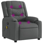 vidaXL Fauteuil de massage inclinable gris foncé tissu