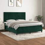 vidaXL Sommier à lattes de lit et matelas Vert foncé 160x200cm Velours