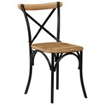vidaXL Chaises à dossier croisé lot de 6 noir bois de manguier massif