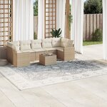 vidaXL Salon de jardin avec coussins 8 Pièces beige résine tressée