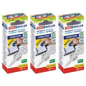 Recharge EcoLogo Cassette Refill pour Roller Correcteur 4 2 mm x 14 m x 3 TESA