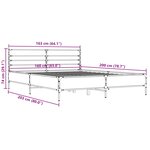vidaXL Cadre de lit chêne marron 160x200 cm bois d'ingénierie et métal