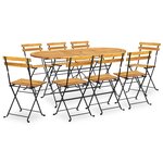 vidaXL Mobilier à dîner d'extérieur pliable 9 Pièces Bois d'acacia solide
