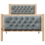 vidaXL Cadre de lit avec tête de lit Gris clair 90 x 200 cm Pin massif