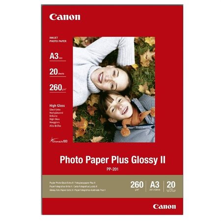 Canon pack de 1  papier photo plus 260g/m2 - pp-201 -  a3 - 20 feuilles