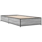 vidaXL Cadre de lit sonoma gris 100x200 cm bois d'ingénierie et métal