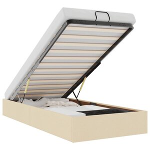 vidaXL Cadre de lit ottoman sans matelas crème 90x200 cm tissu