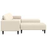 vidaXL Sofa en tissu avec coussin Crème 208 cm Tissu en velours côtelé
