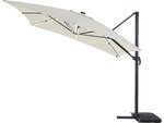 Parasol jardin déporté led alu "sun 3 luxe" - carré - 3 x 3 m - ecru