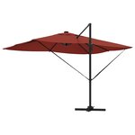 vidaXL Parasol Roma à Bras Déporté Rouge  Noir 352 x 251 x 265 cm