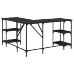 vidaXL Bureau noir 139x139x75 cm bois d'ingénierie