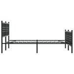 vidaXL Cadre de lit métal sans matelas avec pied de lit noir 120x190cm