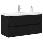 vidaXL Cabinet de lavabo Chêne noir 90 x 39 x 62 cm Bois d'ingénierie