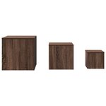 vidaXL Tables d'appoint 3 Pièces Chêne marron Bois d'ingénierie