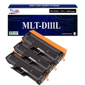 T3AZUR - 3x Toners compatibles avec Samsung MLT-D111L MLT-D111S pour Samsung Xpress 2078W M-2020 M-2020W M-2021 M-2021W M-2022 M-2022W M-2026 M-2026W M-2070 M-2070F M-2070FW M-2070W