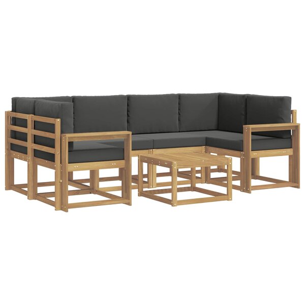 vidaXL Ensemble de canapés d'extérieur 7 Pièces Blanc et anthracite