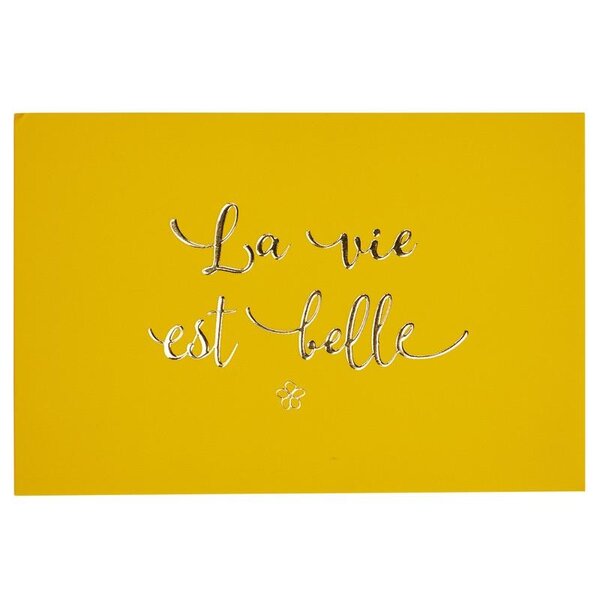 Carte la vie est belle lettres dorées - draeger paris