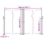 vidaXL Auvent latéral rétractable terre cuite 160x1000 cm