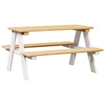 vidaXL Table et bancs pour enfants IRUN blanc 90x79 5x50cm bois massif