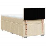 vidaXL Sommier à lattes de lit et matelas Crème 90x190 cm Tissu