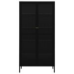 vidaXL Vitrine d'exposition Noir 90x40x180 cm Acier et verre trempé