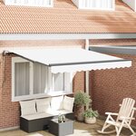 vidaXL Auvent Rétractable Blanc 300 x 250 cm Tissu et Aluminium