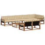 vidaXL Ensemble de canapés d'extérieur 9 Pièces Naturel et Beige