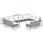 vidaXL Salon de jardin 12 Pièces avec coussins Gris Résine tressée