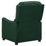 vidaXL Fauteuil de massage Vert foncé Tissu